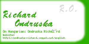 richard ondruska business card